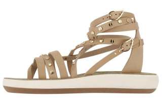 ANCIENT GREEK SANDALS Satira Nails Leather One Strap Sandals Women's Umber