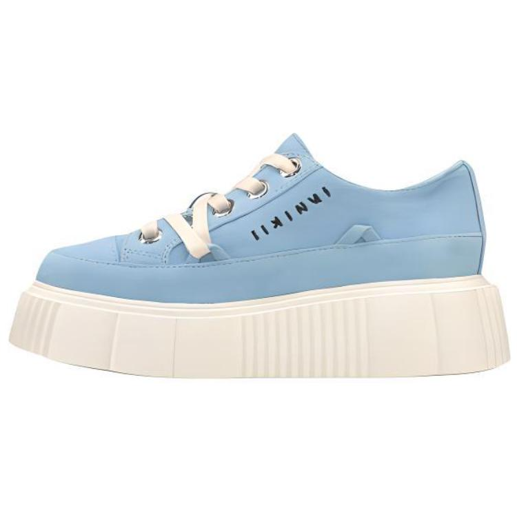 Inuikii Leather Low top Skateboard Shoes Women's Light Blue