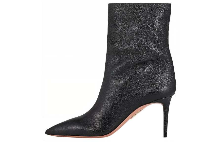 AQUAZZURA Leather Ankle Boots 7.5cm Women's Black