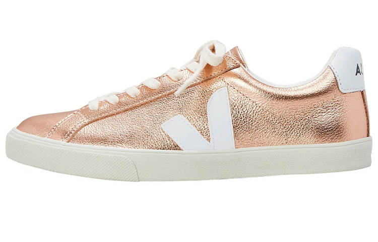 VEJA Esplar Leather Stylish Skateboarding Shoes Women's Rose Gold
