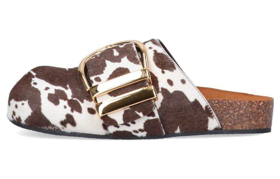 KHAITE Closed Toe Slippers Women's Brown White
