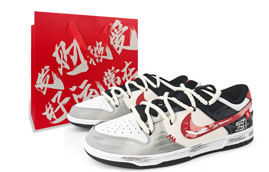 Nike Nike Dunk Story Pony Leather Abrasion Resistant Abrasion Resistant Low top Skateboard Shoes Unisex