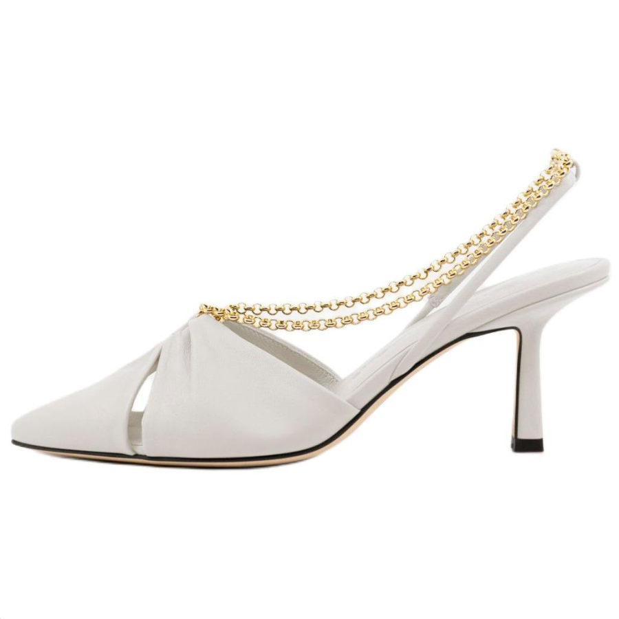 STUDIO AMELIA Moliere Leather Slim Heel High Heels 7cm Women's White
