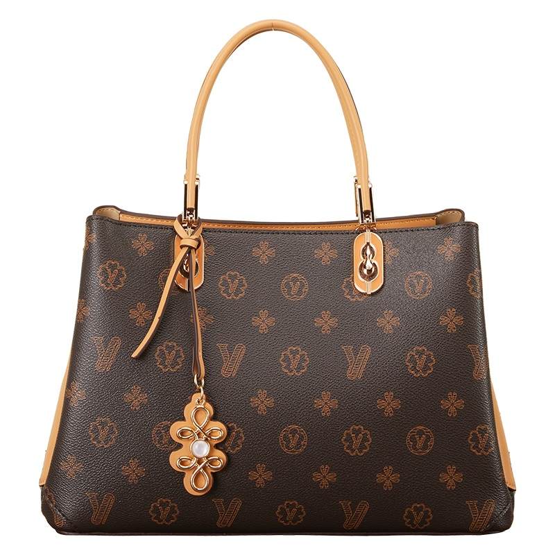 YEARCON PVC With Artificial Leather With Synthetic Leather Tote Bag, Shoulder Bag, Handbag Women's Coffee