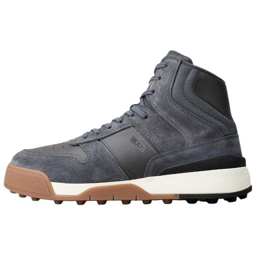 TOD'S Leather High top Stylish Skateboarding Shoes Men's Gray