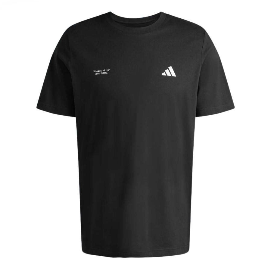 Adidas Adidas Football T Shirts Men's Black Crew Neck Moderate