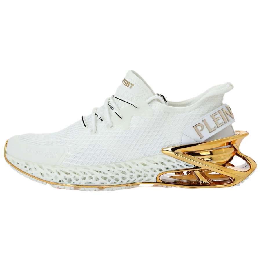 PHILIPP PLEIN Fabric Cushioning Low top Sports Casual Shoes Men's White Gold