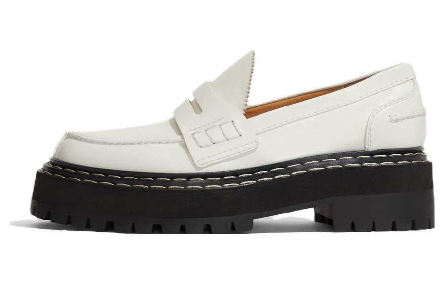 PROENZA SCHOULER Contrast-stitch Penny-slot Leather Loafers