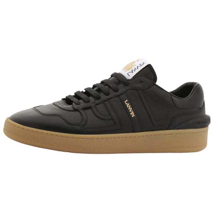 Lanvin Clay Leather Low top Skateboard Shoes Men's Black
