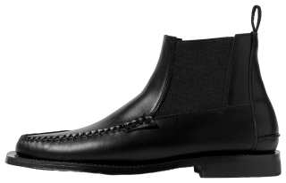 Hereu Calfskin Slip on Chelsea Boots Men's Black