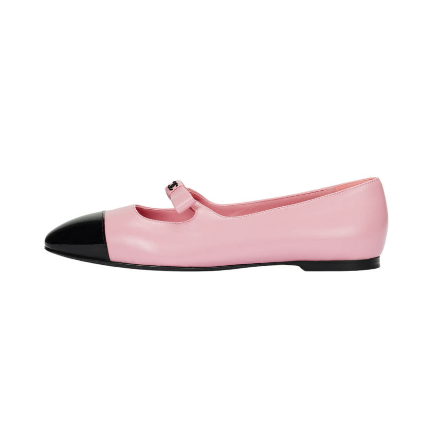 CHANEL 25B Flat Mary Jane Shoes Women's Pink