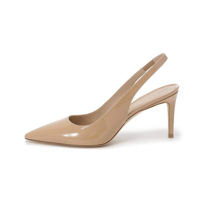 Stuart Weitzman Stuart Weitzman/SW Patent Leather Slim Heel High Heels 7.5cm Women's Nude