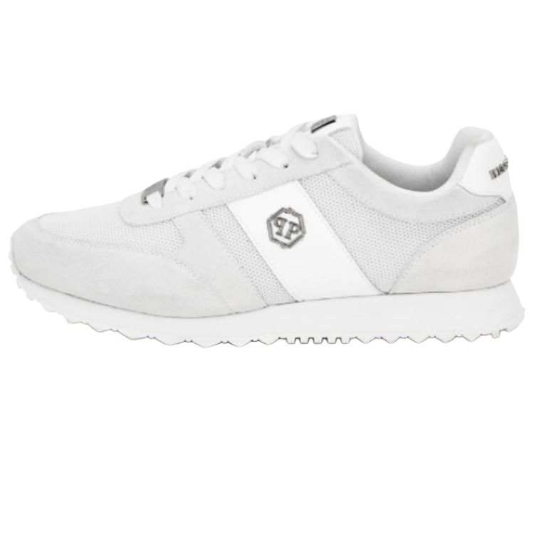 PHILIPP PLEIN Cow Leather Height Increasing Height Increasing Low top Casual Shoes Unisex White