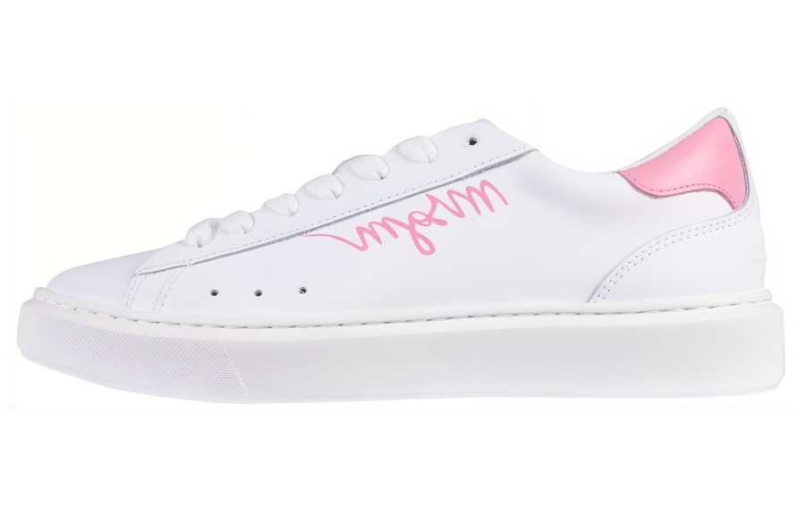 MSGM Leather Low top Skateboard Shoes Women's White