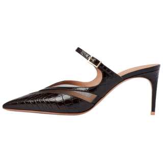 Malone Souliers Closed Toe Slippers 7cm Women's Ebony