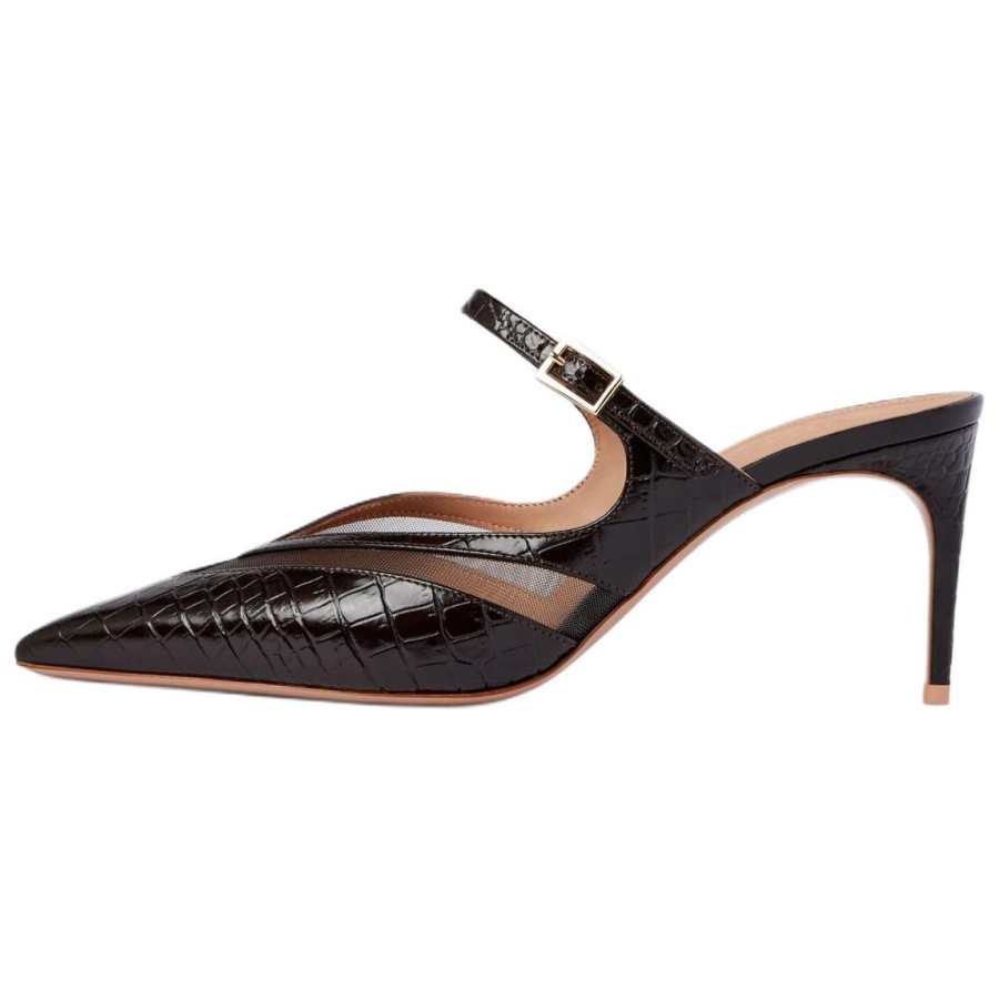 Malone Souliers Closed Toe Slippers 7cm Women's Ebony