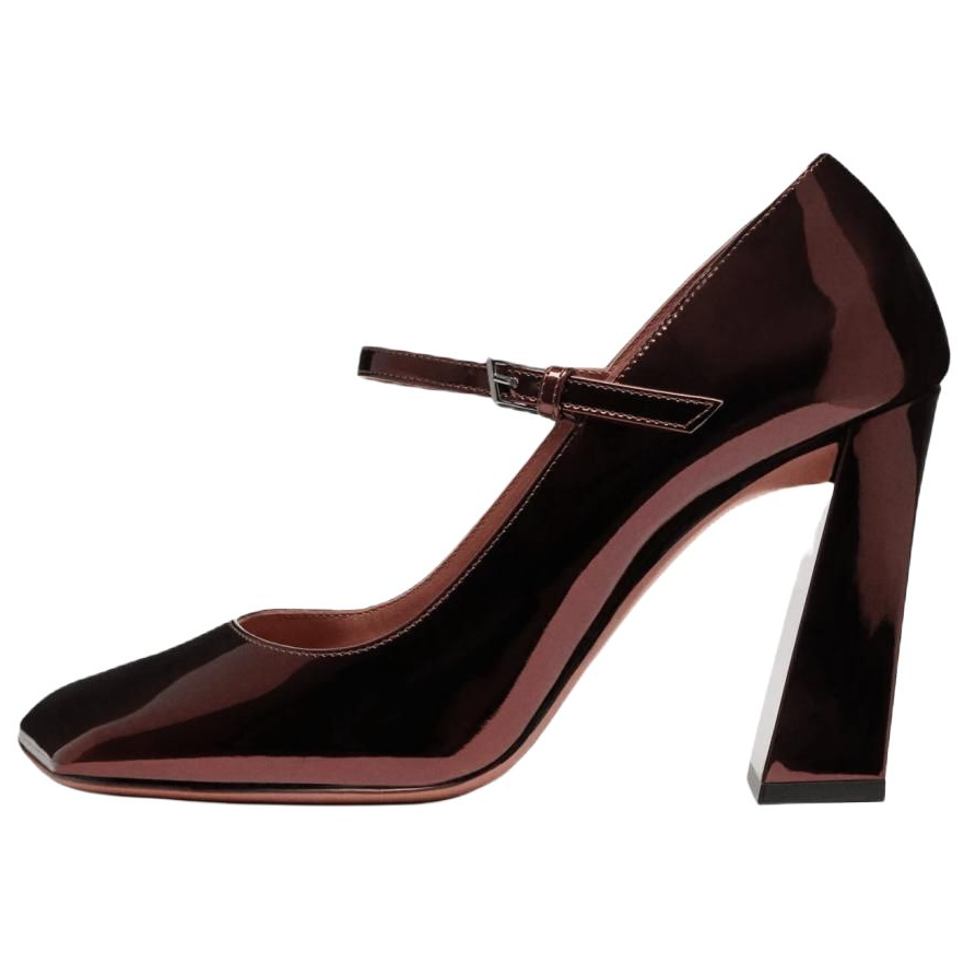 AMINA MUADDI Charlotte Block Heel High Heels 9.5cm Women's Red