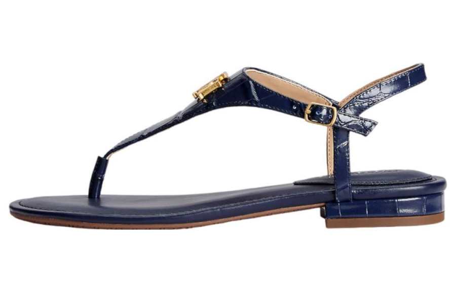 LAUREN RALPH LAUREN Leather One Strap Sandals Women's Blue