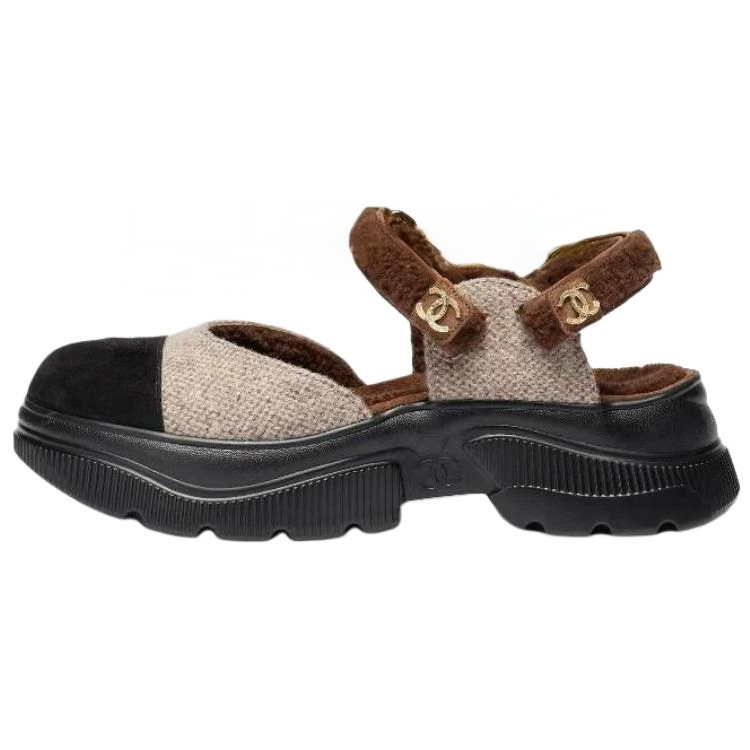 CHANEL 25B Casual Shoes 5.5cm Women's Brown