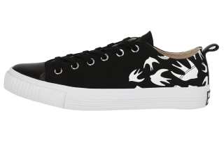 McQ Alexander McQueen Alexander McQueen Swallows Low-Top Sneaker Black White Women's