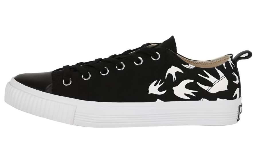 McQ Alexander McQueen Alexander McQueen Swallows Low-Top Sneaker Black White Women's