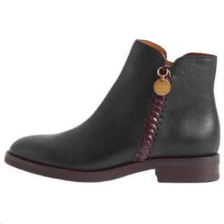 See By Chloe Louise Whiffen Leather Ankle Boots 3cm Women's Black