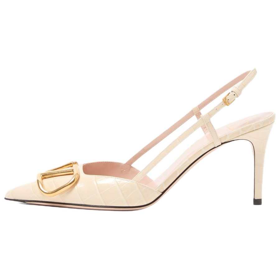 Valentino Valentino VLogo Signature GARAVANI Slim Heel High Heels 8cm Women's Butter