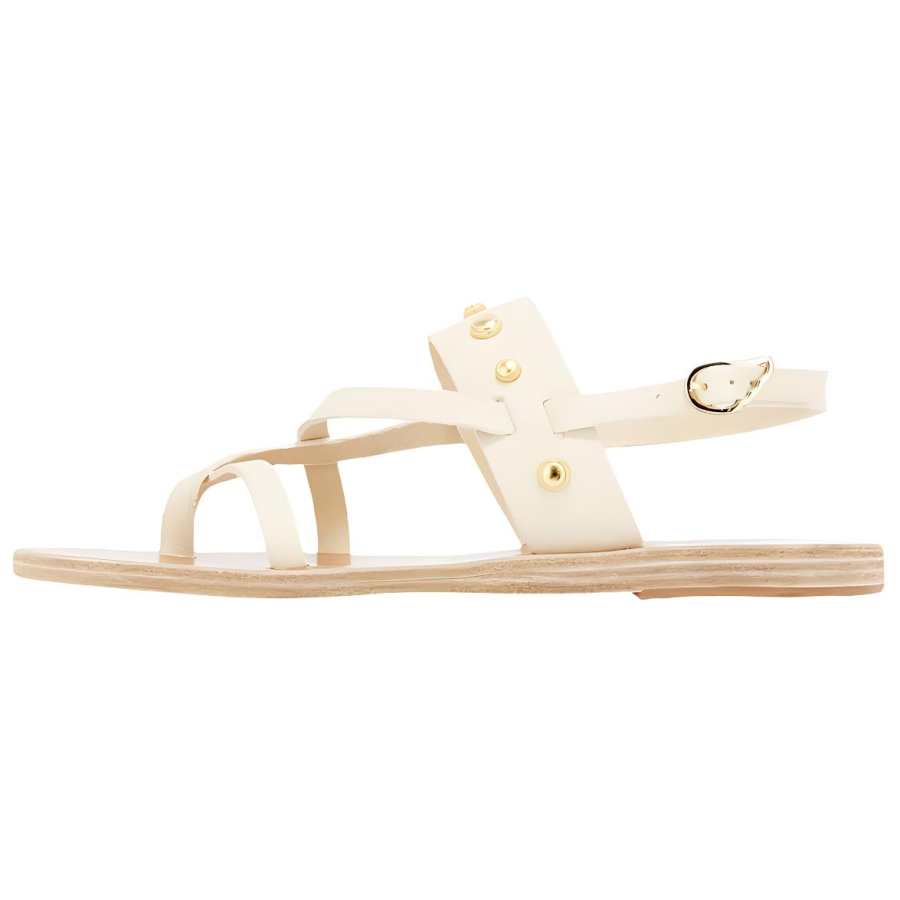 ANCIENT GREEK SANDALS Alethea Bee Cow Leather One Strap Sandals Women's White