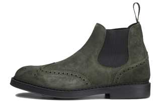 DOUCAL'S Suede Short Chelsea Boots Men's Green