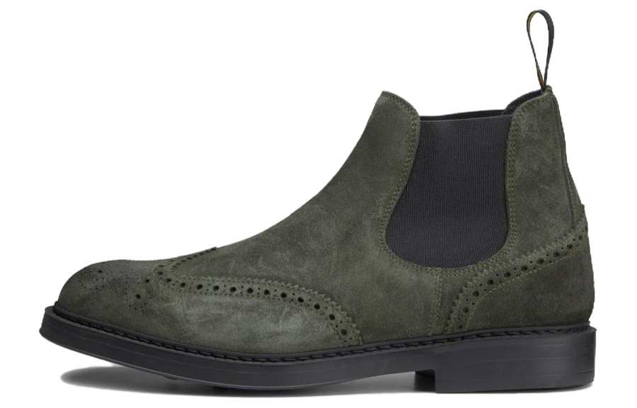 DOUCAL'S DOUCAL'S Suede Short Chelsea Boots Men's Green