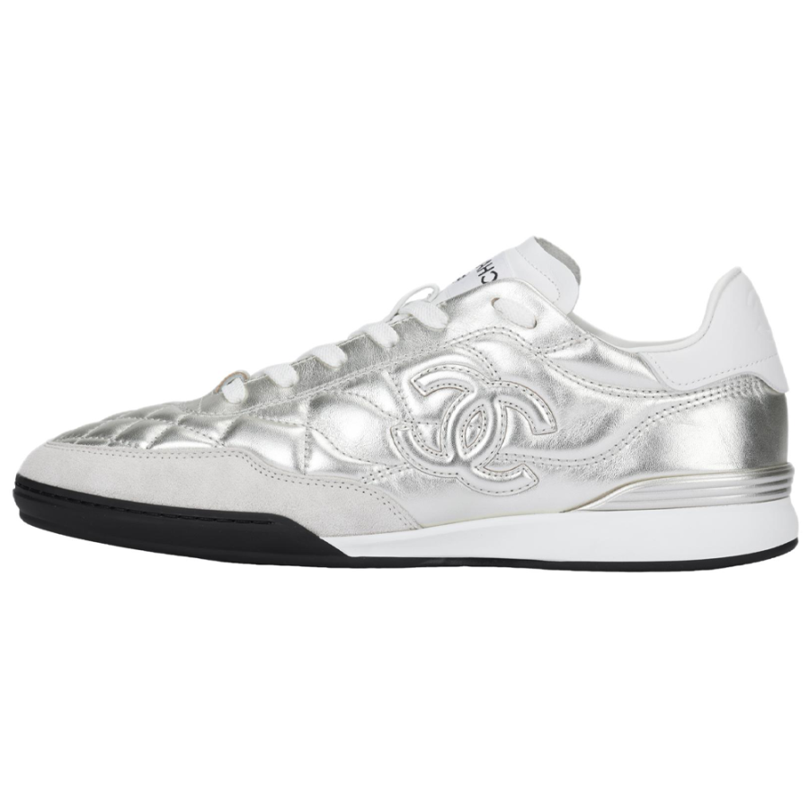 CHANEL 25S Leather Low top Casual Shoes Men's Light Gold