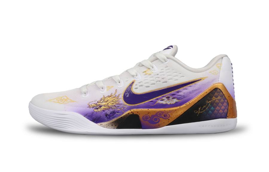 Nike Nike Kobe 9 Yitiao Elegant, Dragon Dominance Purple Gold Abrasion Resistant Abrasion Resistant Low top Basketball Shoes