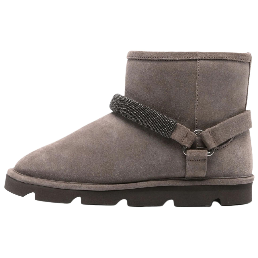Brunello Cucinelli Monili Short Snow Boots Women's Taupe
