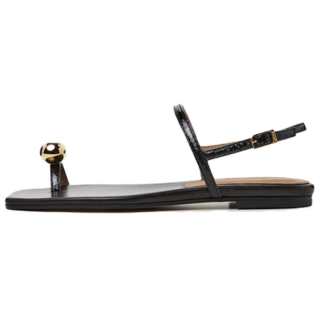 FLATTERED Idris Cow Leather One Strap Sandals Women's Black