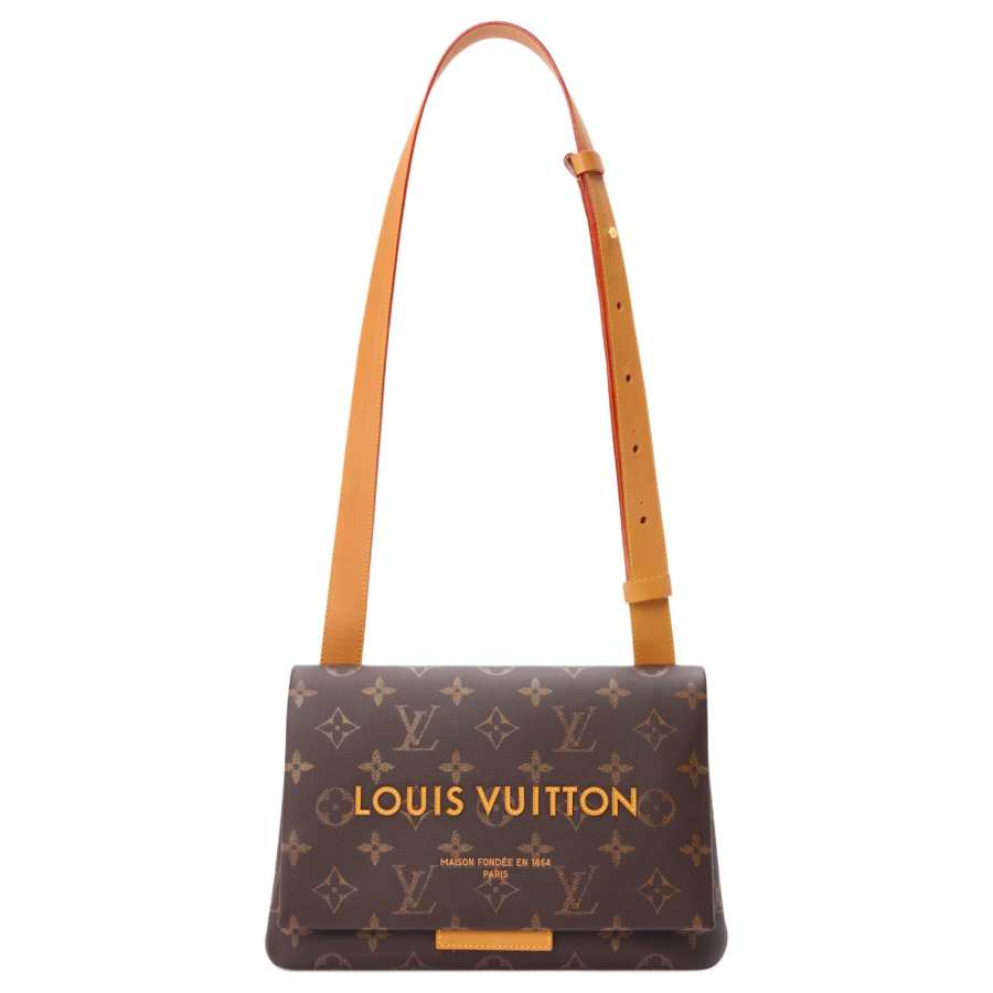 LOUIS VUITTON Cow Leather Messenger Bag, Shoulder Bag, Crossbody Bag Men's Brown