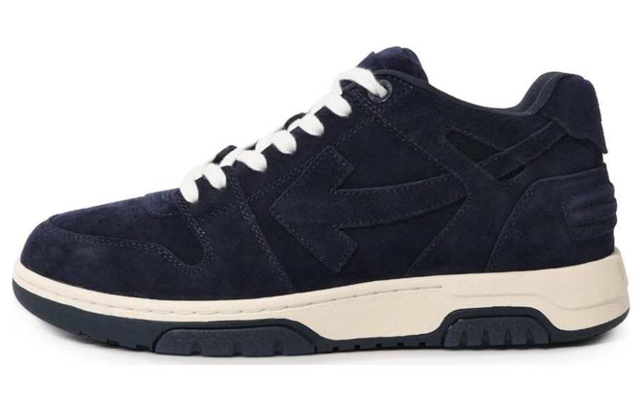 OFF-WHITE OFF WHITE Synthetic Leather Low top Skateboard Shoes Men's Navy Blue