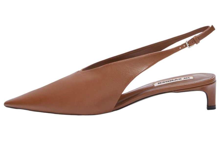 JIL SANDER JIL SANDER Pointed-toe Leather Slingback Pumps