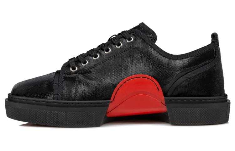 Christian Louboutin CL Canvas Low top Skateboard Shoes Men's Black