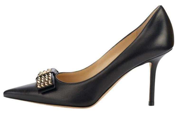 Jimmy Choo LOVE Leather Slim Heel High Heels 8.5cm Women's Black