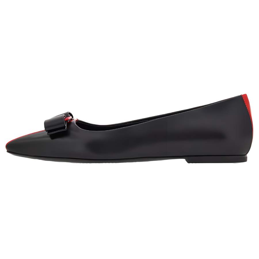 FERRAGAMO Vara Leather Women's Casual Shoes 0.5cm Women's Black