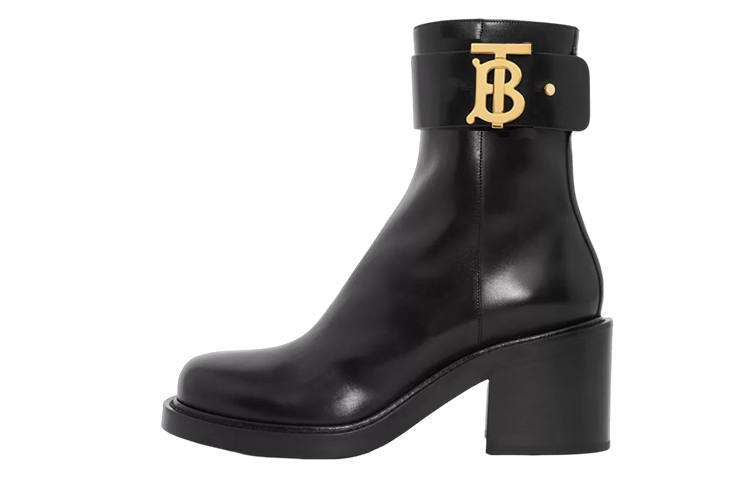 Burberry Leather Ankle Boots Women's Black