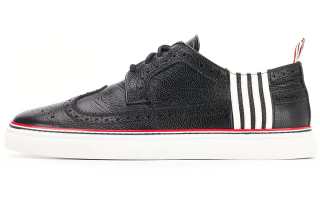 THOM BROWNE· Pu Low top Stylish Skateboarding Shoes Men's Black