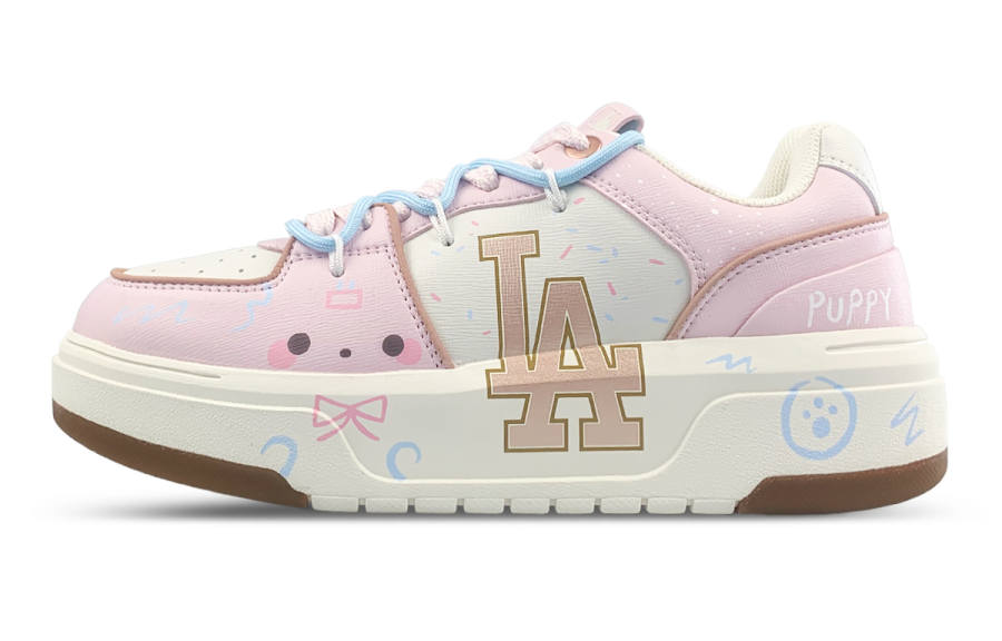 MLB Chunky Liner Bare Eyes 3D Low top Skateboard Shoes Unisex White Pink Blue Brown
