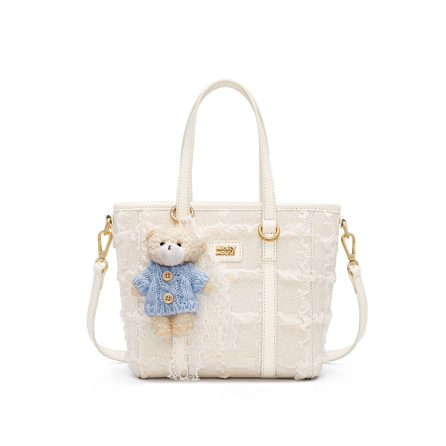 Disney Mickey Mouse Fabric Handbag Regular Women's Ecru