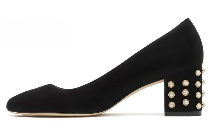 Stuart Weitzman Stuart Weitzman/SW Sheepskin Chunky Heel High Heels 6cm Women's Black, Nude