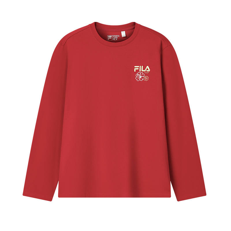 FILA T Shirts Unisex Algal Bloom Vermilion Crew Neck Moderate