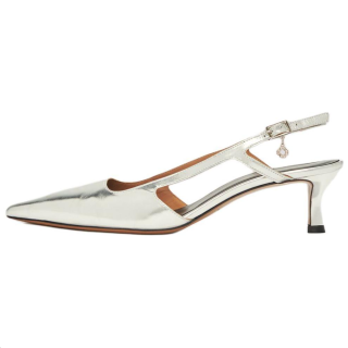 Maje Cow Leather Spool Heel High Heels 5.7cm Women's Silver