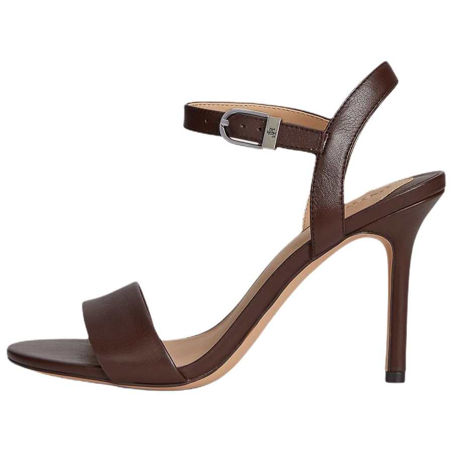 LAUREN RALPH LAUREN Gwen Nappa Leather One Strap Sandals 9cm Women's Brown