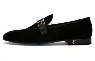 Billionaire Logo-plaque Velvet Loafers