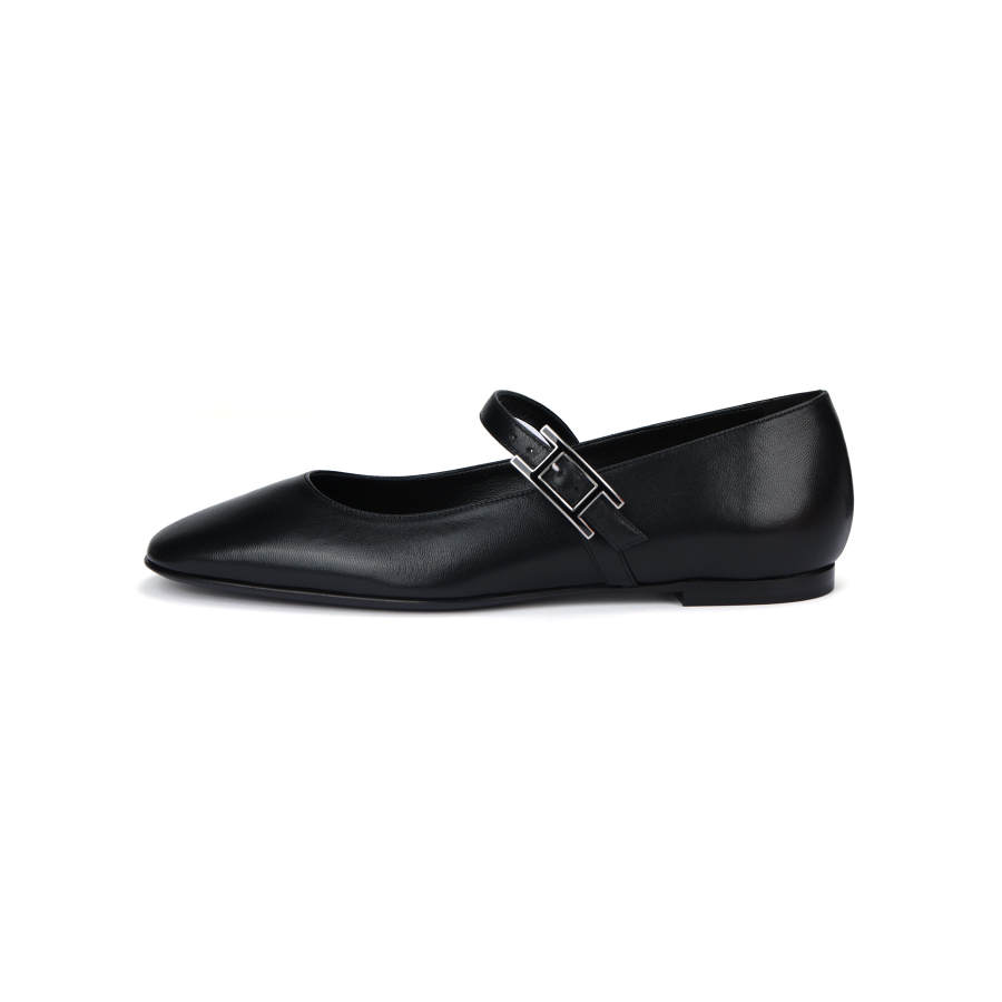 HERMES Jane Mary Jane Shoes Women's Black
